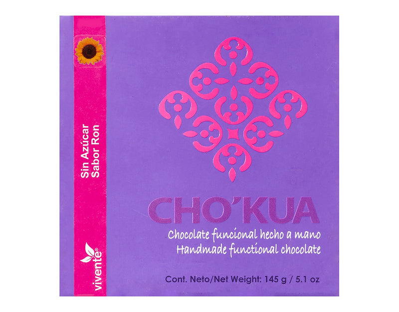 Chocolate orgánico Vivente Cho'kua sabor ron 145 g