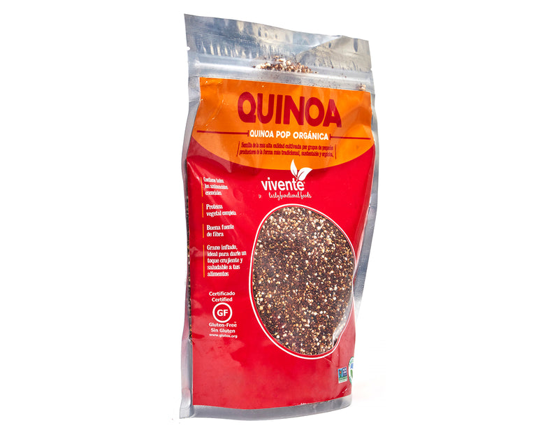 Semillas de quinoa pop orgánicas Vivente 360 g - Empaque Costado