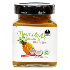 Mermelada orgánica Vivente sabor piña - coco 225 g