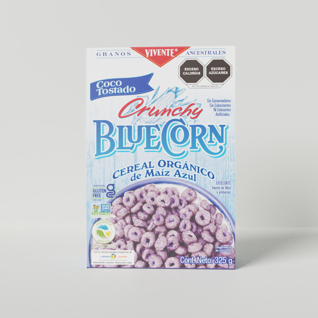 Cereal de Maíz Azul sabor coco tostado
