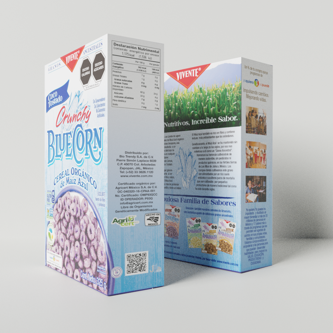 Cereal de Maíz Azul sabor coco tostado