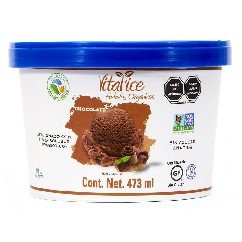 Vivente organic chocolate ice cream pint - 473 ml