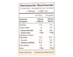 Cereal Vivente Amaranth con chocolate - caramelo 325 g - Tabla nutrimental