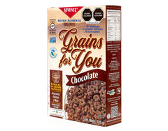 Cereal Vivente Grain For You sabor Chocolate 325 g - Empaque Costado