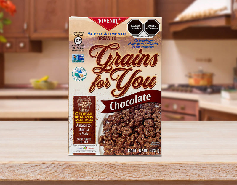 Cereal Vivente Grain For You sabor Chocolate 325 g