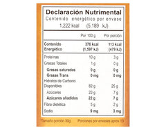 Cereal Vivente Grain For You sabor Miel Vainilla 325 g - Tabla nutrimental