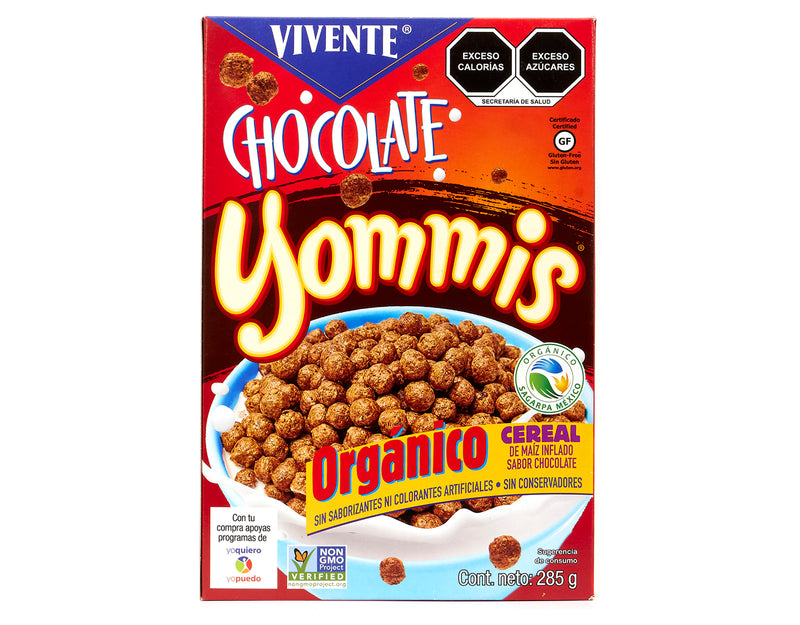 Cereal Vivente Yommis sabor chocolate 285 g - Empaque Frente