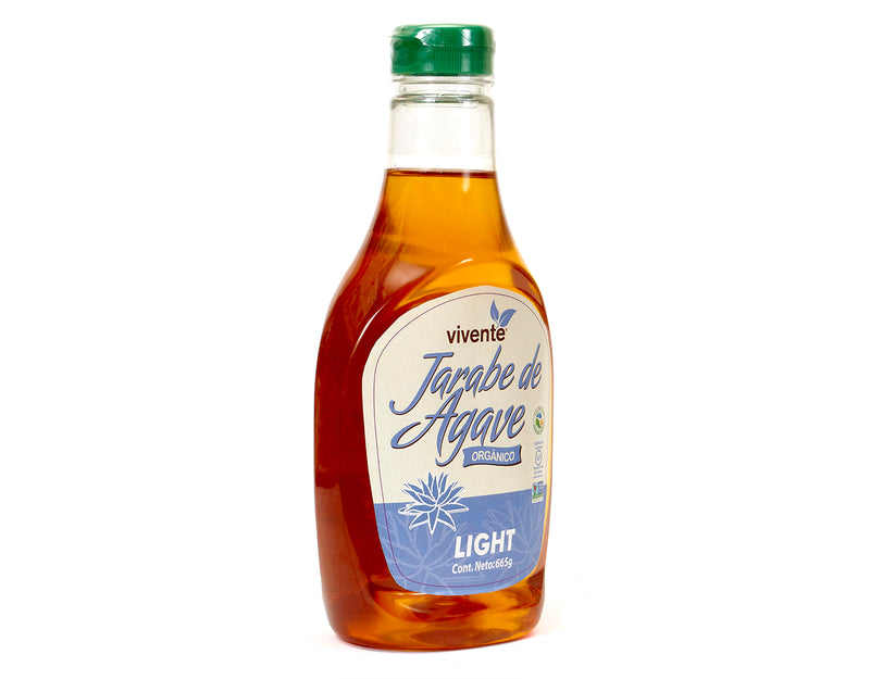 Jarabe de agave orgánico light Vivente 665 g - Empaque Costado